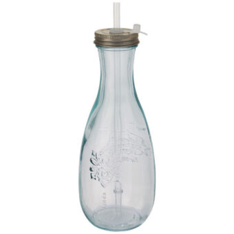 Polpa resirkulert glassflaske med sugerør